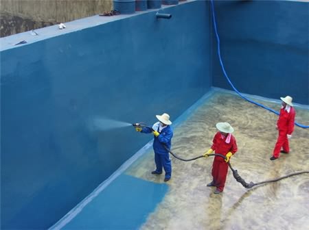 聚脲噴涂可用于游泳池、污水池防水防漏